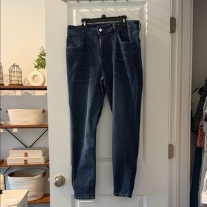 SHEIN Dark Blue Straight Leg Jeans